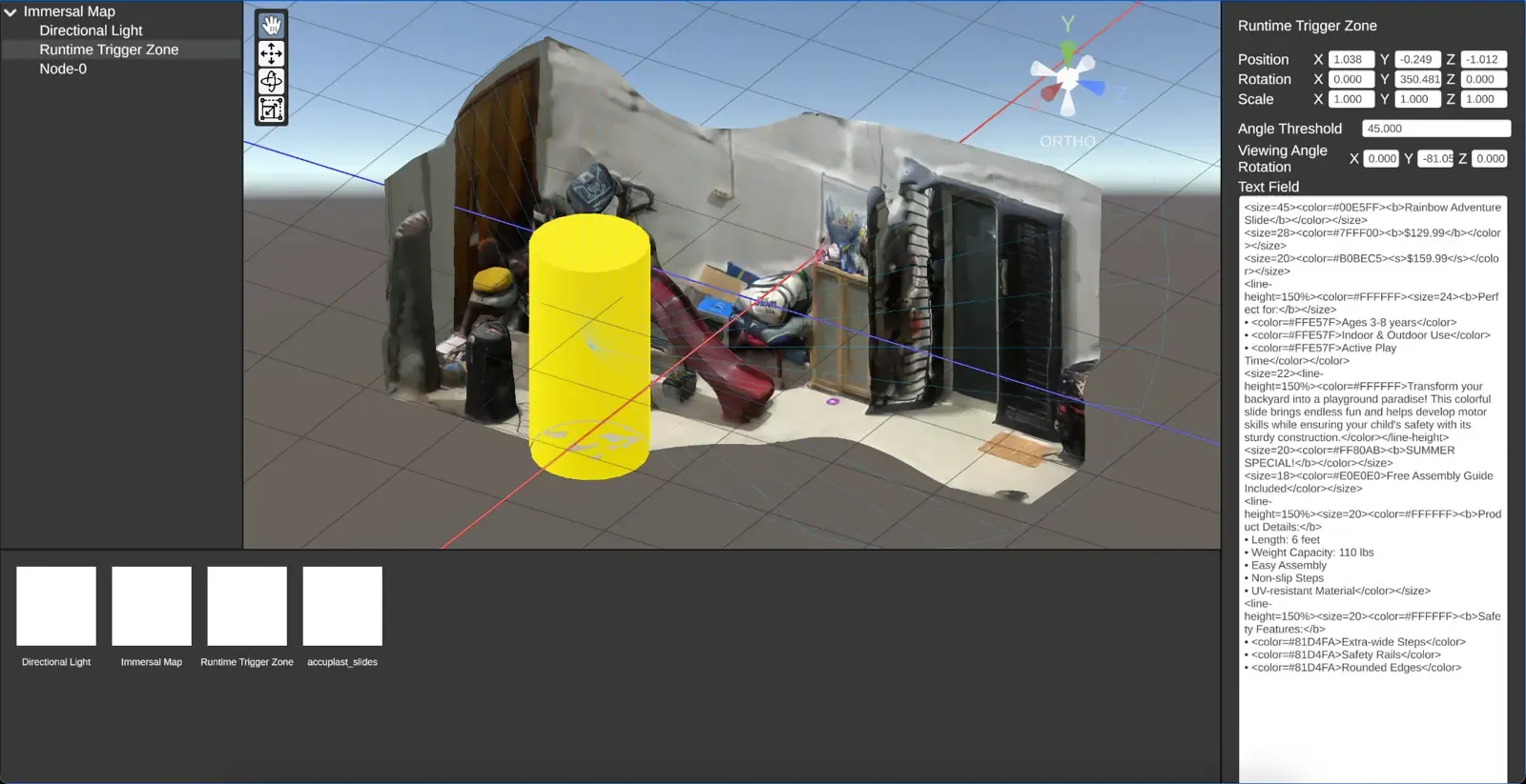 Trigger Zone AR interaction demonstration